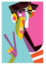 Colorida ilustración de Charly Garcia