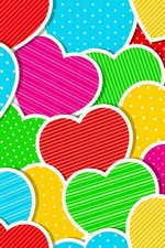 Corazones de colores | Fondo de bloqueo
